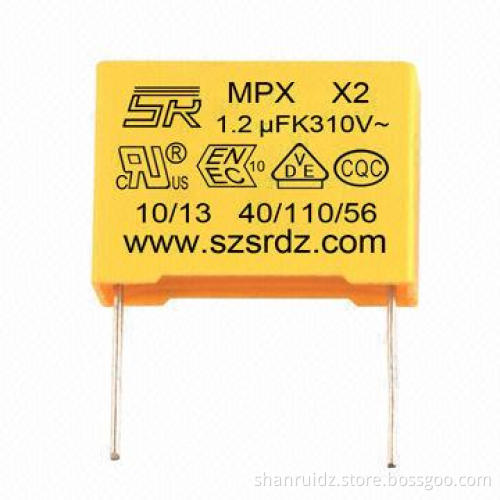 Class X2 Metalized Film Capacitor, Made of Polypropylene with Very Low-loss at High-frequency